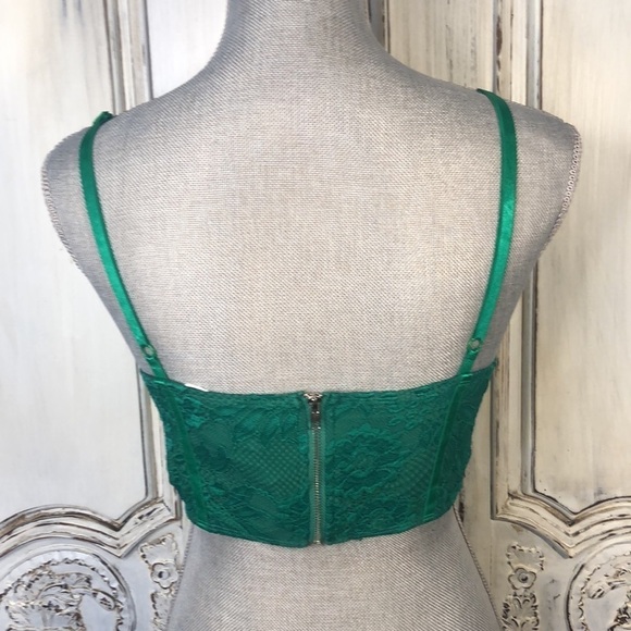 Princess Polly xx Emmanuel Top Green Lace Bustier Top Size 8 - Picture 7 of 12